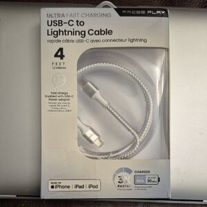 Silver USB-C to Lightning Cable